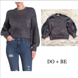 DO + BE Desiree Balloon Sleeve Shimmer Sweater